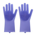 Waterproof Reusable Dish Wash Scrubbing Sponge Kitchen Dishwashing Gloves With Scrubber